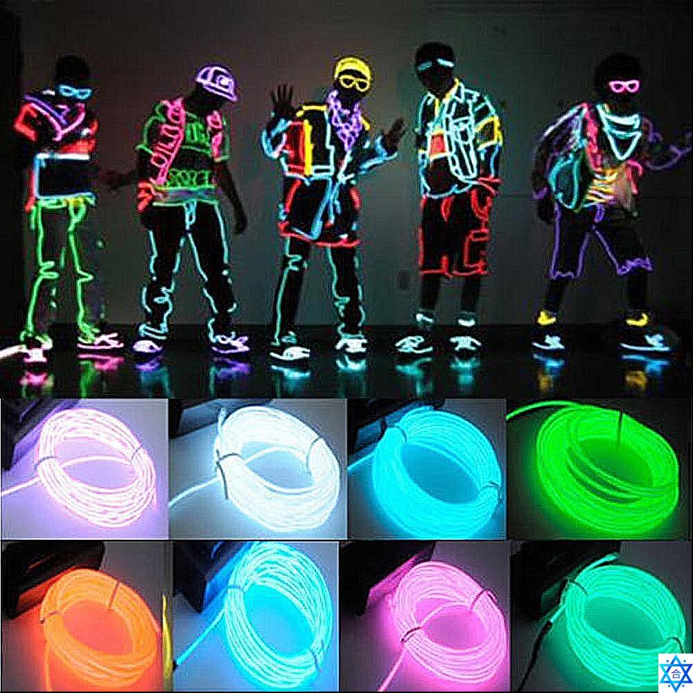New   3M   Flexible   EL   Wire   Neon   Light   for   Dance   Party   Car   Decor