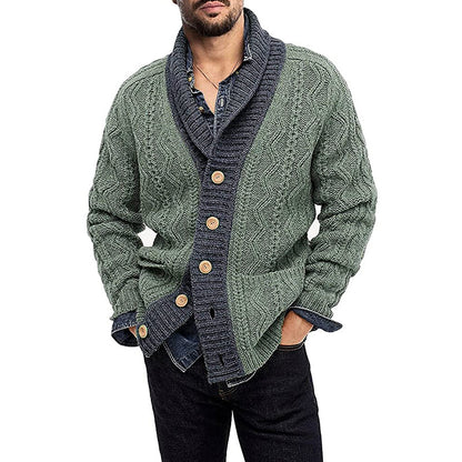 New men's cardigan knitted sweater jacket men